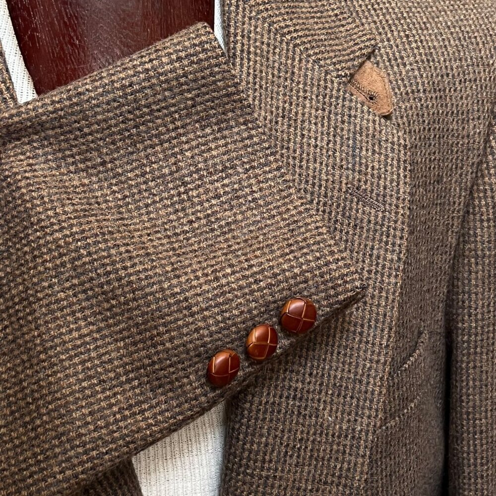 Orvis Mens Tweed Wool Blazer Jacket Sportcoat Elbow Patches Brown Gray Size 40R - Picture 5 of 15